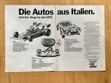Lancia Stratos Ferrari Lauda Fiat Abarth Original 1975 Vintage Advert Werbung