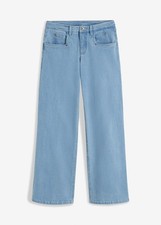 Neu Wide-Leg-Jeans Mid Waist mit Ziernähten Gr 50 Hellblau Damen Marlene-Jeans