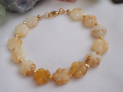 Citrin blümchen armband - citrin-blümchen,
