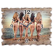 BM Holz Wanduhr leise lautlos Quarzwanduhr gross XL Shabby Vintage 9881-H1-quarz