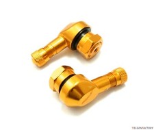 2x Motorrad Alu Winkelventil Orange-Gold 11,3mm Ventile Eckventil Ventil