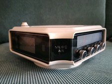 Music Air 10F-2Y Space Age Klappzahlen Radiowecker Flip-Clock 70er Beige Funzt!