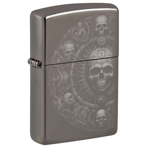 Zippo black ice skull mandala - zippo,