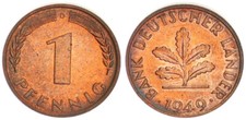 BRD 1 Pfennig 1949 D Bank deutscher Länder prfr.-st 122159