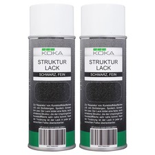 2x KOKA Struktur-Lack fein Kunststoff-Struktur Kräusel-Spray lackierbar Schwarz