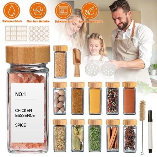 12x gewürzgläser set eckige - 12x,