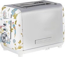 Laura Ashley Elveden Weiß Toaster 2 Scheiben VQ Edelstahl mit Aufsatz