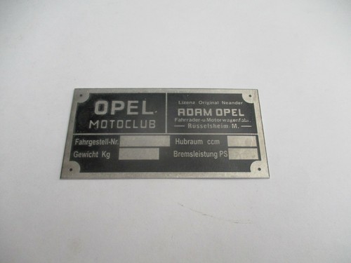 Typenschild schild opel - typenschild,