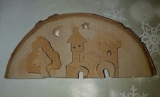 Tischdeko Burg aus Holz inkl