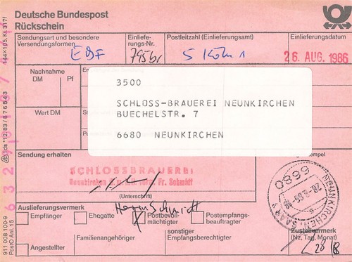 731978 bund rückschein aus - bund,