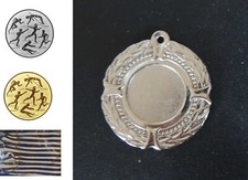 100 Medaillen Ø 50mm Farbe silber mit Band + Leichtathletik Emblem #M535 (Sport)