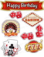 Casino Muffin Tortenbild Aufleger Party Deko Geschenk Vegas Poker Karten essbar