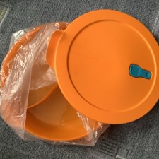 Tupperware, Mikrowellen  Menüteller-Deckel, 7374A-3, orange, 26cm Neu
