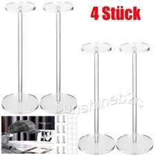 4 Stk Acryl Hutständer Hut und Perückenständer Standfuß Runde Stand Klar H 30cm
