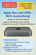 Apple Mac mini 2018/2020 Intel Core i7 3,2 GHz, 512GB SSD, 64GB RAM,  Händler