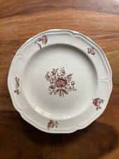 4 Teller Kuchenteller Weiß Rosa Blumen Muster