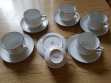 Creatable Porzellan weiß-blau 6 Tassen + 6 Unterteller