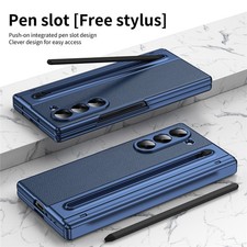 für Samsung Galaxy Z Fold 7 6 5 4 3 Handyhülle Gehärtetes Glas Leder Cover + Pen