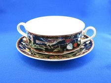 Villeroy & Boch Gallo Intarsia Suppentasse mit Untertasse, sehr guter Zustand