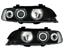 Angel Eyes Scheinwerfer Set in Schwarz Klarglas für 5er BMW E39 9/95-8/00 H7