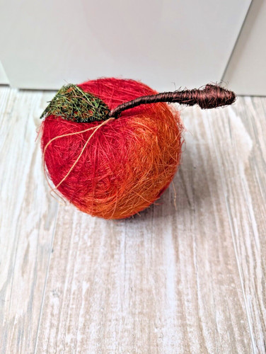 Deko großer apfel - großer, sisal