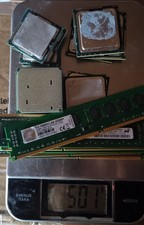 500 g CPU Schrott Recycling Gold von PC Server Goldkante Ram an Bastler