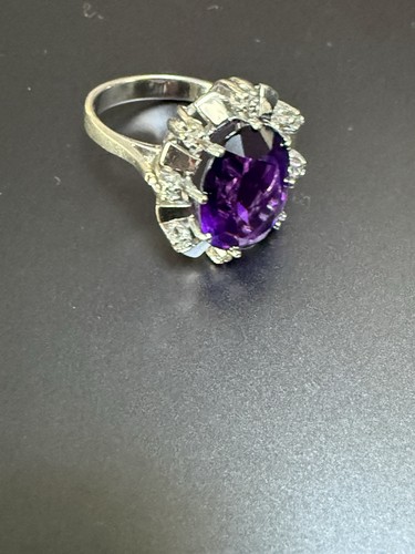 Amnethyst ring 585er weißgold - amnethyst,