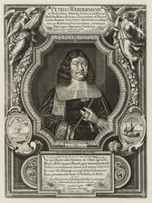 J. DÜRR (1600-1663), Porträt von Petrus Werdermann,  1661, Kupferstich Barock