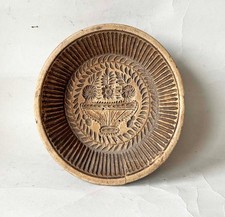 antike runde Buttermodel geschnitzte Holzmodel Butter Model Biedermeier 13,5cm