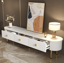 Lowboard TV-Schrank mit 3 Schubladen Fernsehtisch Fernsehschrank Sideboard Weiß