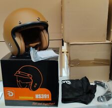 Motorradhelm Jethelm Rollerhelm Halbschalenhelm in Braun S 60cm