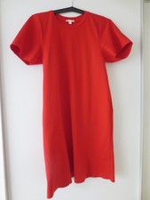 COS Jersey Kleid rot fester Stoff Gr. M voluminöse Flügelärmel Bw slip dress