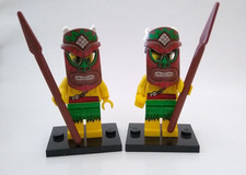 2 x Lego mini Figuren Serie 11 ISLAND WARRIOR Insel Krieger Sammlung Piraten LOT