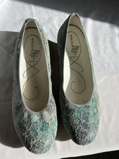 Waldläufer Damenschuhe Pumps Gr. 39 Weite H Blockabsatz zart grün bleu beige