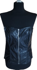 Damen Korsett Corsage Bustier Schwarz Lederoptik Matt Gr. 44 (L)