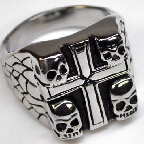 Edelstahl biker herren ring - biker,