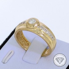 Wert 1.630,- Solitär Brillant Damen Ring mit Akzent 585 / 14 Karat Gold xxyy