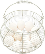 Eier Sammelkorb - Vintage Organizer Aus Geflochtenem Draht,Mit Griff Eierkorb Fü