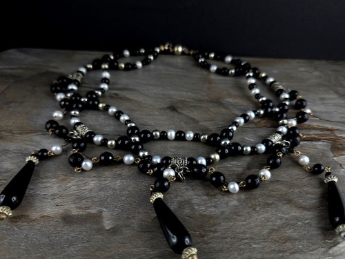 Kette perlen weiß onyx - weiß,