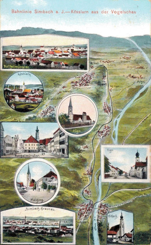 Simbach inn felle karte - ak,