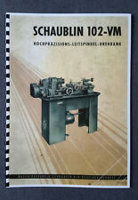 SCHAUBLIN 102VM, Katalog.