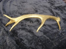 Geweihstange, Abwurfstange Rothirsch. 53cm. 538 Gramm. Goldfarbe.