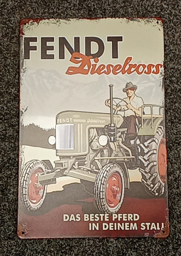 Blechschild fendt dieselross - blechschild, "fendt