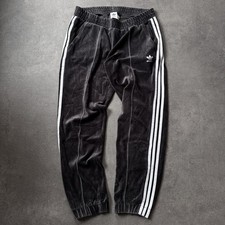 Adidas Velours-Trackpants Jogginghose Damen Gr. M Schwarz 
