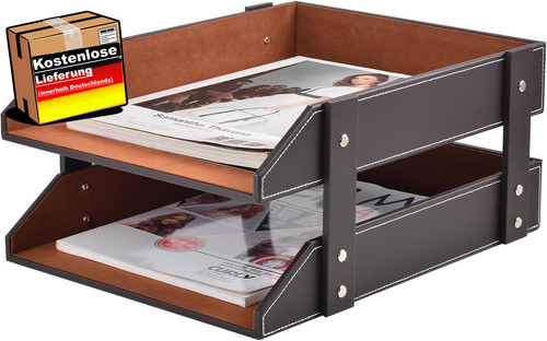 Briefablage leder stapelbar - briefablage,