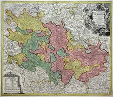 Rheinpfalz Original Kupferstich Landkarte Homann 1730