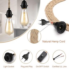 Retro Industrielampe Hanfseil