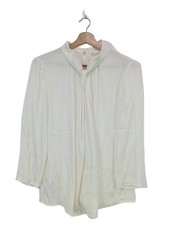 HUGO BOSS Langarm-Bluse Damen Bluse Gr. DE 36 weiß Elegant