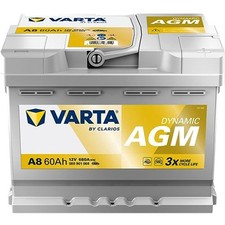 VARTA Dynamic AGM ­A8 Starterbatterie 12V 60Ah 680A/EN B13 für Auto LKW Batterie