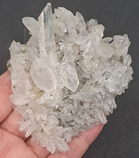 Bergkristall Stufe mit Herkimer diamant doppelender, 220g, evtl. Rumänien